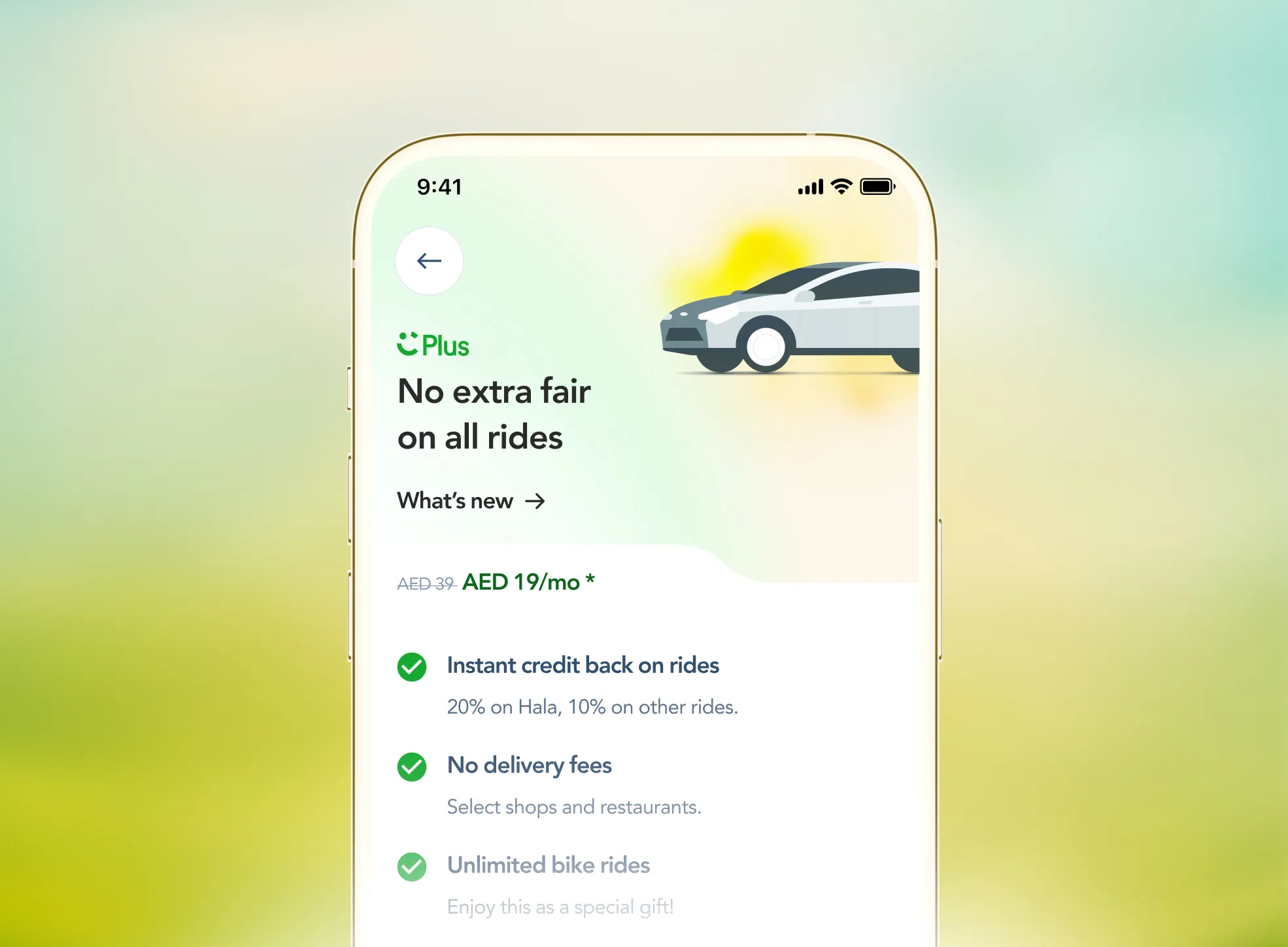 Careem Plus subscription service mockup