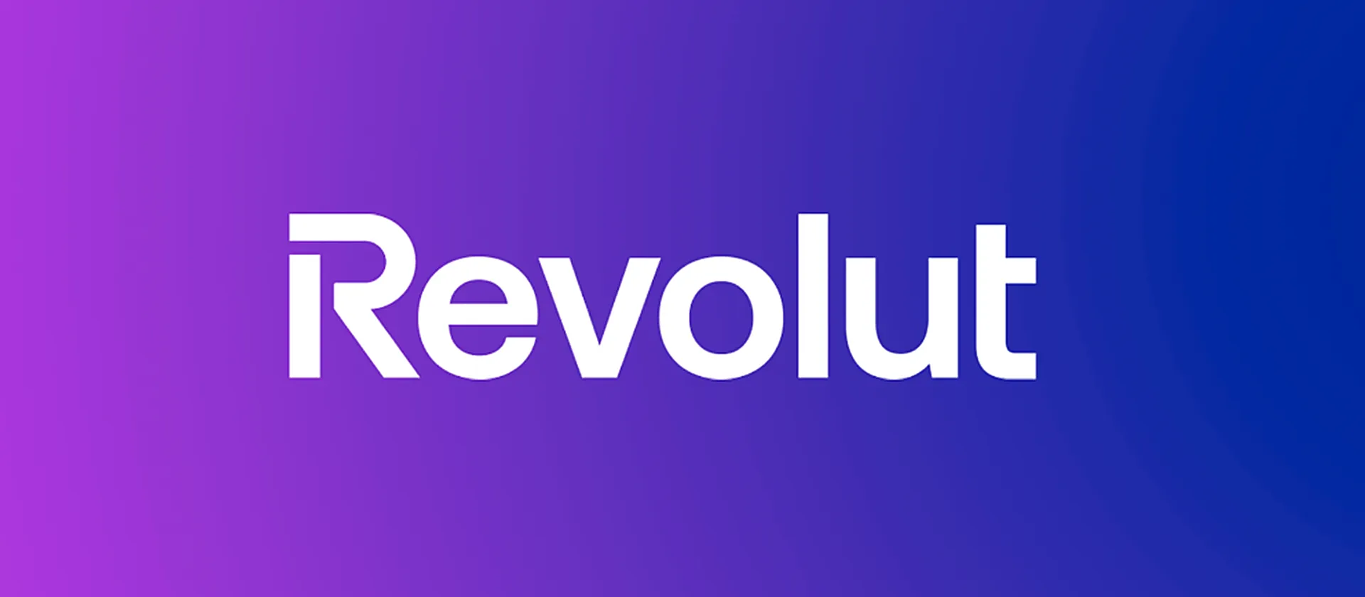 The Revolut wordmark on a purple and blue gradient