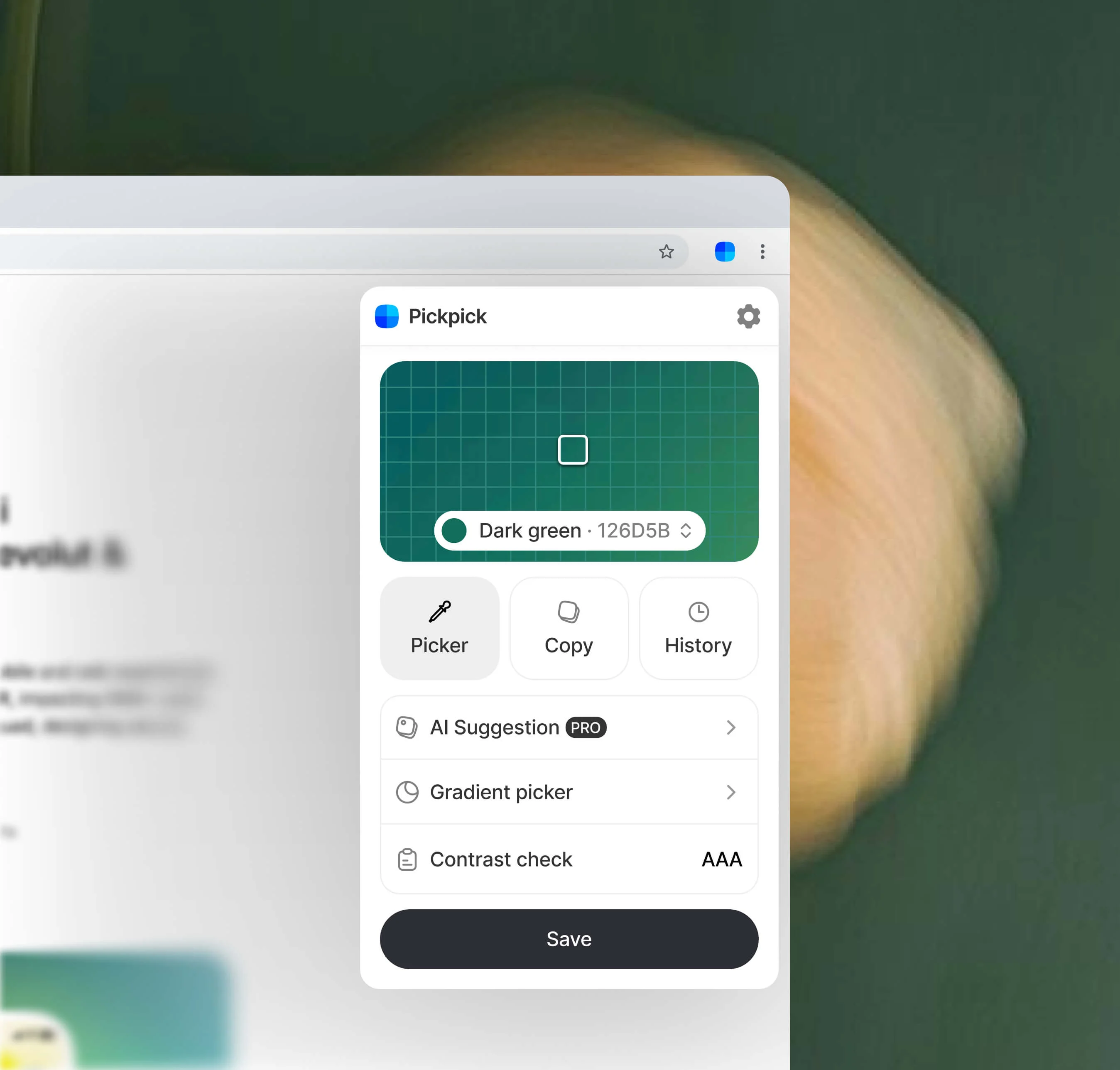 Color picker extension design concept